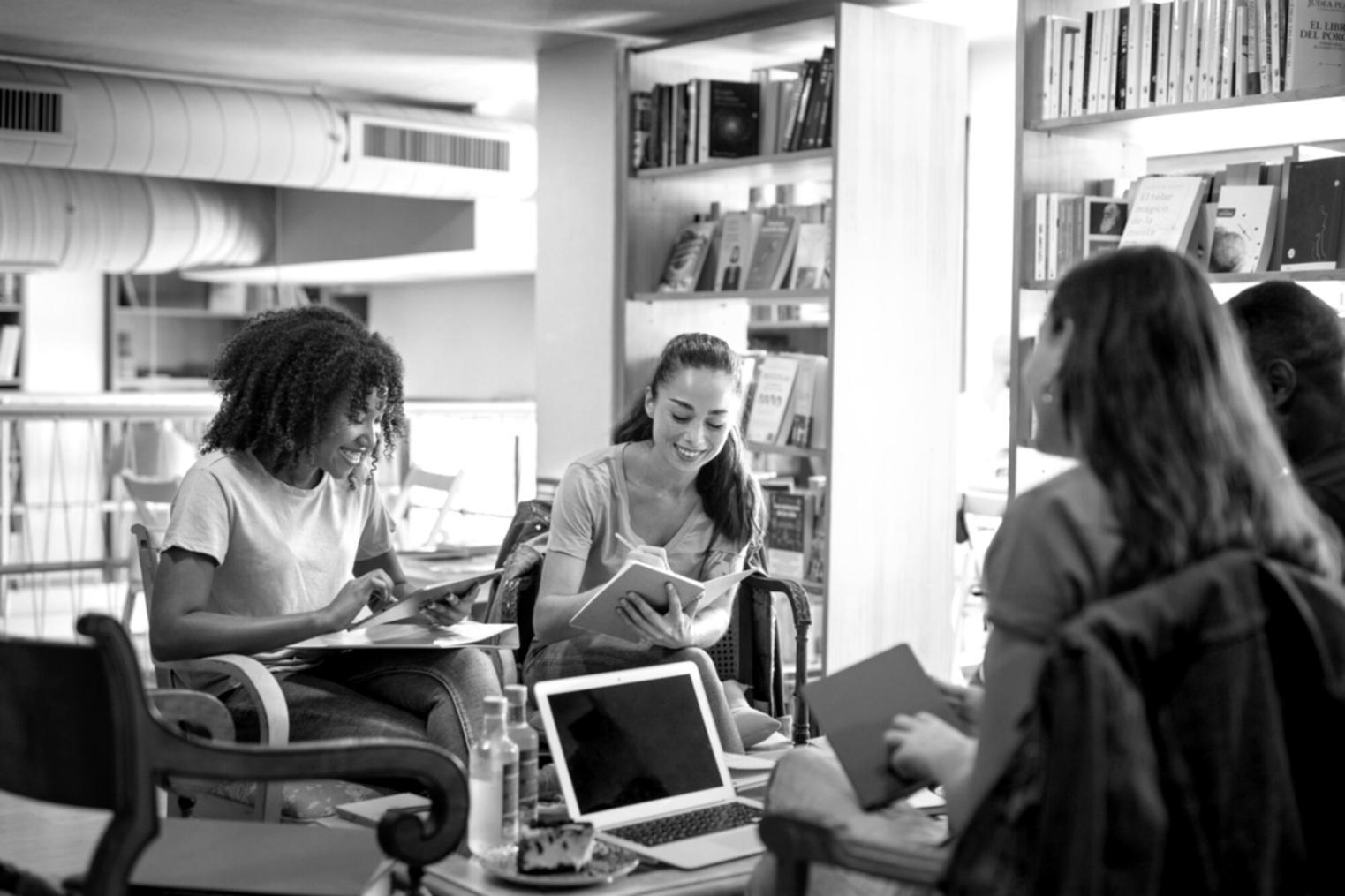 Students collaborating on user experience design projects